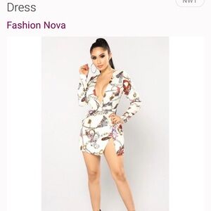 Fashion Nova Multicolor Chain Pattern Dress fits like XL